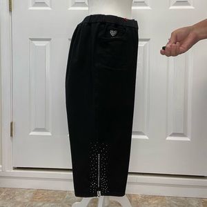 Capris from Quacker Factory.  Black with rhinestone embellishments.